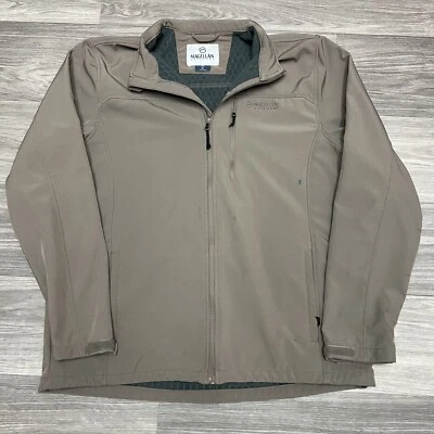 Chaqueta Magellan Soft Shell Hombres XL Marrón Polar Cremallera Completa Gorpcore Utilidad Exterior Foto 1 de 4