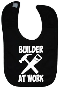 Builder at Work Baby Fütterungslätzchen Neugeborene - 3 Jahre Touch Attach Unisex Geschenk Junge Mädchen - Bild 1 von 6