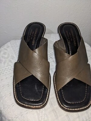 Sandalias Donald J Pliner VIKY Cuero Verde Tacón Correa Cruzada Italia Mujeres 8 Foto 1 de 4