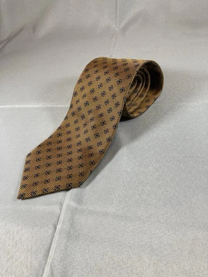 UMBERTO FRASI Handmade 100% Silk Tie Men's Gold Blue - Image 1 of 4