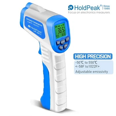 HOLDPEAK Digital Thermometer Infrared Gun Non-Contact IR Laser Thermometer -50°C to 550°C