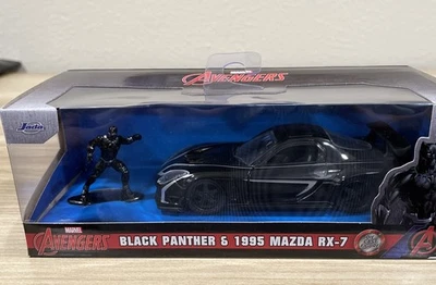 Marvel Avengers Black Panther Action Figure & 1995 Mazda RX-7 Diecast Vehicle - Image 1 of 4