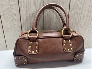 Vintage Y2K Tommy Hilfiger Nieten Braun Leder Mini Schultertasche Handtasche - Bild 1 von 11