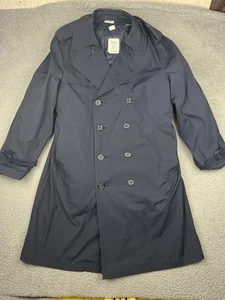 Vintage Sterlingwear Coat Mens 44R Blue All Weather US Navy Trench Liner 90s - Picture 1 of 14