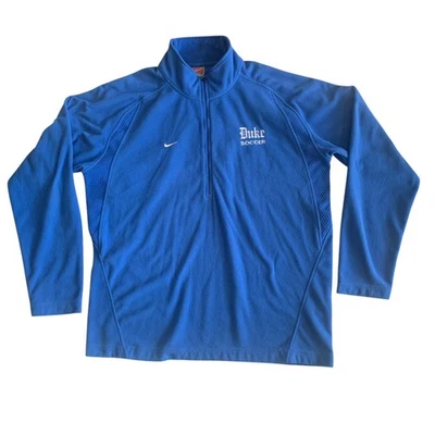 Sudadera de franela Nike para hombre talla XL Duke fútbol azul diablo ajuste térmico 1/2 cremallera Foto 1 de 4