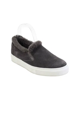 M Gemi Women's Suede Round Toe Faux Fur Slip-On Shoes Gray Size 39 - Image 1 of 4