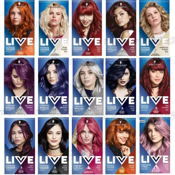 BRANDED Schwarzkopf Live Range Intense Permanent Hair Colours or Semi-Permanent Hair Dye
