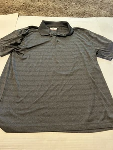 Grand Slam Golf Poloshirt grau gestreift Kurzarm Herren Large gebraucht N35 - Bild 1 von 4