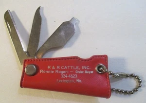 R & R Cattle Inc Lexington Nebraska Key Chain with Knife - Picture 1 of 2