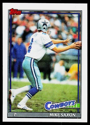 Mike Saxon, 1991 Topps, #354, Dallas Cowboys, - Image 1 of 2