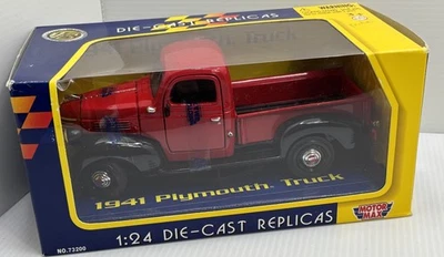 Camioneta pickup Plymouth 1941 escala 1/24 rojo diecast por motor Max 73278acr Foto 1 de 4