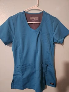 Grey's Anatomy Brand Turquoise Scrub Top  - sz XS - Picture 1 of 3