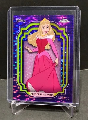 2024 Topps Chrome Disney /150 PRINCESS AURORA #26 Purple Green Pulsar MALEFICENT - Image 1 of 3