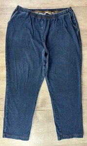 VTG LL Bean Denim Jean Pants Elastic Waist 80s 90s Women’s 2X R (Actual 34X27.5) - Picture 1 of 16