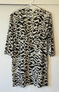 Trina Turk Damen Strandkleid Badeanzug Coverup Gr. M schwarz weiß Tunika #4PT - Bild 1 von 13