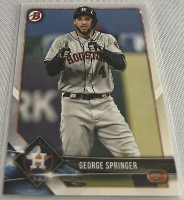 2018 Bowman Baseball George Springer Houston Astros base card #14 - Image 1 of 2