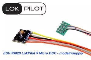 ESU 59820 LokPilot 5 DCC Micro Decoder 8 Pin harness plug NEM652 MODELRRSUPPLY - Picture 1 of 1
