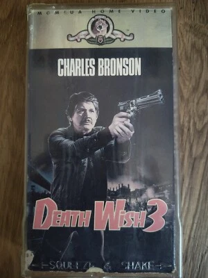 DEATH WISH 3 VHS Movie Charles Bronson Ex Rental Hard Clear Case - Image 1 of 4