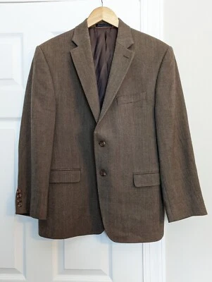 Blazer Abrigo Deportivo Lauren Ralph Lauren Para Hombre Marrón Espiga 100% Lana Talla 40S Foto 1 de 4