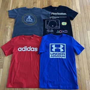 4 Adidas Under Armour PlayStation Atari T-Shirts Men’s Size Small Logo Graphic - Picture 1 of 9