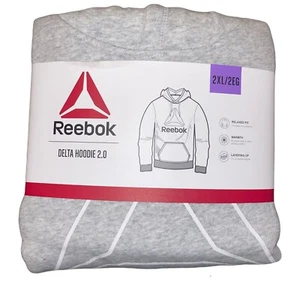 Reebok Fleece Delta Hoodie 2.0 Size 2XL Heathered Grey - Picture 1 of 6