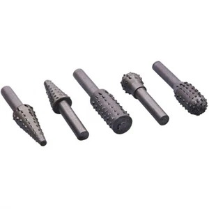 5 PIECE ROTARY BURR SET AMTECH GRINDING POLISHING SHAPING WOOD 6mm SHANK NEW - Picture 1 of 3