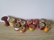 Joblot 13 x Vintage Wooden Cotton Reels or Bobbins - SYLKO, COATS, etc