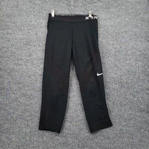 Nike Pro Leggings Womens M Medium Black Hypercool Capri Dri Fit Yoga Gym - Picture 1 of 22