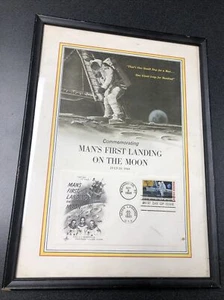 US 1969 Man’s First Landing On The Moon First Day Cover & The Photo In A Frame. - Picture 1 of 3