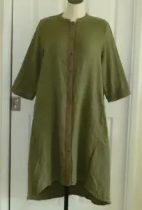 Vestido de Cubierta Vestido XL L M con Botones Frontales Bordados Entorno Suave Bordado Asimo - Imagen 1 de 12