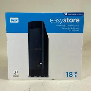 New Western Digital WD 3.5" EasyStore 18TB External HDD WDBAMA0180HBK - Afbeelding 1 van 6
