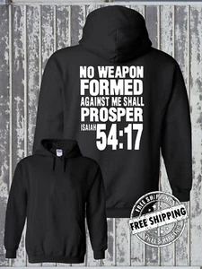 Sudadera con capucha NO WUNON Formed Against Me PROSPER Isaías 54:17 - Christian Faith - Imagen 1 de 1