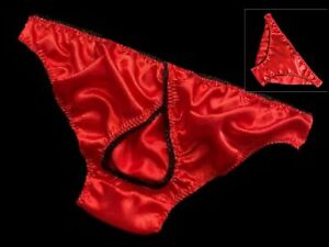 Unisex  REAR Opening Satin Sissy Bikini Panties