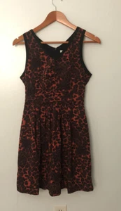 BB Dakota Women's Dress Black Leopard Print V-Neck Size 4 - Picture 1 of 5