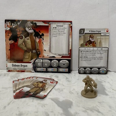 Star Wars Imperial Assault Board Game Gideon Argus Replacement Figure And Cards - Image 1 of 4