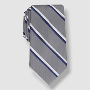 Club Room Men's Gray Stripe Classic Silk Tie 58 X 3 - Picture 1 of 1