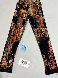 LuLaRoe S/M Kids Leggings #112 Sizes 2-6 Holiday Black Cats Spooky Orange - Picture 1 of 4