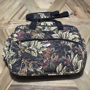 Protocol Vtg Floral Tapestry Large Travel Luggage Shoulder Bag New - Picture 1 of 7