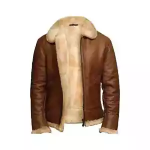 Men’s Authentic B3 Shearling Leather Aviator Bomber Jacket and AUTHENTIC Fur. - Picture 1 of 3