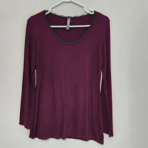 KOLLONTAI Top Womens Small Burgandy Black Lace Dark Academia Made In Montreal - Picture 1 of 10