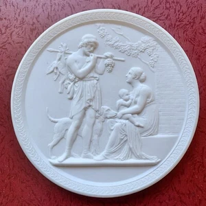 Vintage Royal Copenhagen Eneret Thorvaldsen Biskuit Plakette Vier Jahreszeiten "Herbst" - Bild 1 von 6