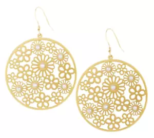 Brighton Posey Disc French Wire Brushed Gold Earrings NWT $88 - Picture 1 of 3