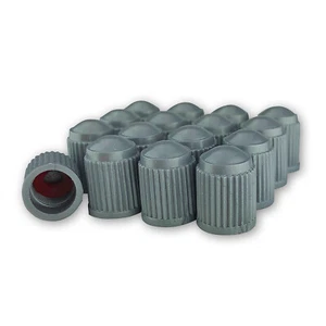 Pack of 12 Gray Valve Stem Caps w Inner Seals for All Schrader Type Valve Stems - Picture 1 of 4