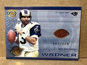 Kurt Warner 2001 Pacific Dynagon Juego Usado Fútbol #143/214 SP RARO I ❤️ U - Imagen 1 de 2