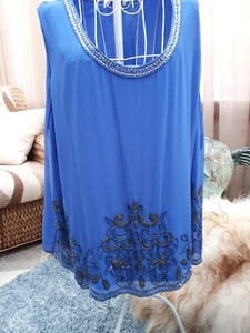 Ladies top, plus size 26, chest 52, length 27, Nightingales, sky blue, new tags - Picture 1 of 4