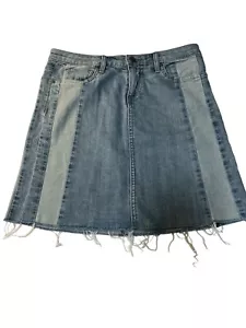 KUT from the Kloth Joey Denim Skirt 18" Womens Sz 6 Raw Hem Detail A4183 - Picture 1 of 13