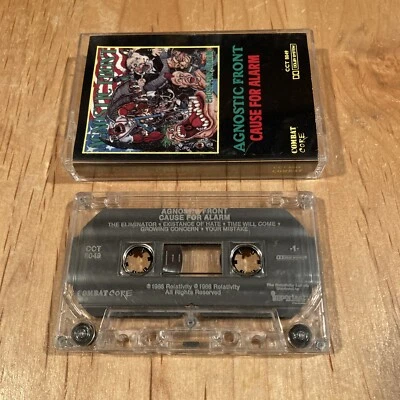 Agnostic Front – Cause For Alarm CASSETTE TAPE 1st US Clear issue cro-mags dri - Image 1 of 3