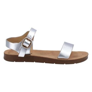 Divaz Womens Sandals Metallic Adults Ladies Flat Silver Vegan Geneva SIZE