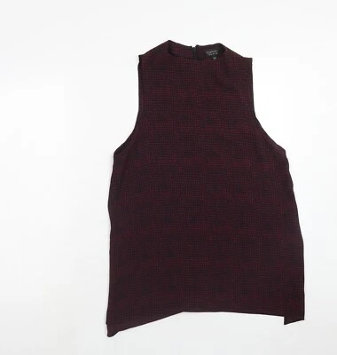 Topshop Womens Purple Geometric Polyester Blend Tunic Tank Size 10 Round Neck - Image 1 of 4