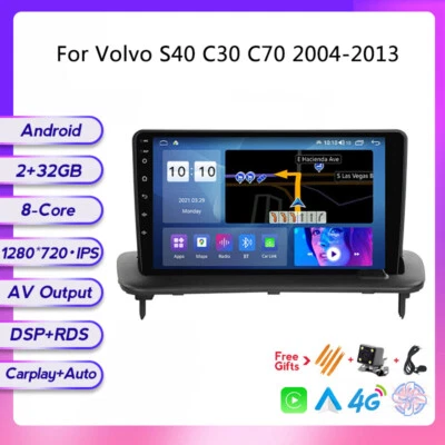 Radio de coche Android 9 pulgadas Carplay estéreo RDS GPS DSP para Volvo S40 C30 C70 2004-2013 Foto 1 de 4